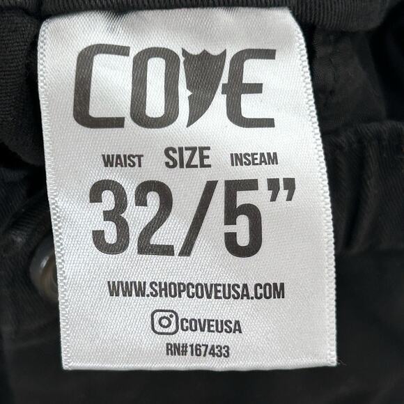 COVE USA Chino Shorts Men's 32 Black 5" Inseam Elastic Waist Casual - Picture 4 of 7